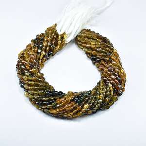 Perles de pierres précieuses de forme ovale lisse de tourmaline de pétrole naturel 4-7mm perles lâches ombragées de tourmaline pour la fabrication de bijoux prix en vrac - Product Image 6