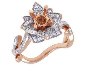 Anillo de aniversario de plata esterlina S925 chapado en oro rosa con diamante de moissanita de corte redondo, diseño de lujo único para mujer - Product Image 1