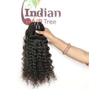 100% Remy Virgin Natural Indian Temple Human <b>Hair</b> Bundles Curly Silky <b>Black</b> Unprocessed Vendor Cuticle Aligned Weave By Export - Product Image 4
