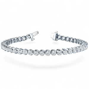 Brazalete de Tenis con Tres Puntas Estilo Ilusión Platino - Product Image 1