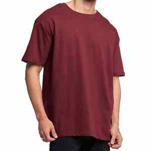 เสื้อยืดผู้ชายโอเวอร์ไซส์แขนสั้นผ้าเทอร์รี่ถักลายไหล่สีทึบพิมพ์โลโก้ได้ตามต้องการ - Product Image 4