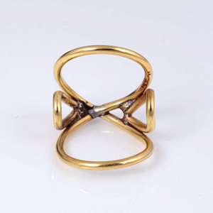 Latest Design Minimalist Geometric <b>Ring</b> Dainty Brass <b>Ring</b> Women 18k Gold Plated Wire Band <b>Statement</b> Cage Jewelry Wholesale/OEM - Product Image 5