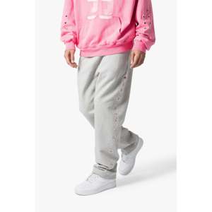 กางเกงวอร์ม West StudDED ทรงหลวม สีเทา ผ้าฝ้าย 100% 360gsm - Product Image 3