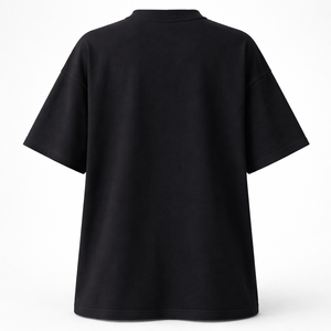 Camiseta Personalizada Negra Extra Grande con Estampado Floral para Hombre y Mujer, Algodón, Corte Holgado, Estilo Urbano, Informal, OEM, ODM, Venta al Por Mayor - Product Image 2