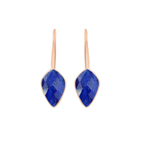 Boucles d'oreilles pendantes saphir bleu coupe à facettes 10x15mm cerf-volant or 18 carats vermeil 925 argent Sterling femmes boucle d'oreille boucle d'oreille en argent Sterling
