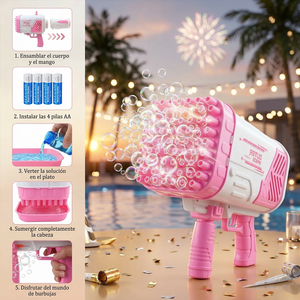 Pistola Gigante per Bolle di Sapone in Plastica con 64 Fori per Bambini e Adulti, Ideale per Feste, Compleanni e Attività all'Aperto - Product Image 5
