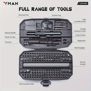 Vman công cụ peaktop 156 trong 1 chính xác Screwdriver Set Máy Tính Screwdriver kit, máy tính xách tay công cụ sửa chữa Kit - Product Image 2