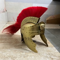 Casque de Prétorien de la Garde Impériale Romaine Médiévale Iron Man, Plume Rouge, Costume, Armure Corinthienne Grecque Antique Polie, Film TV
