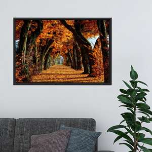 Toile imprimée : élégante composition artistique de paysage d'automne avec arbre pour la décoration de la maison, 1P : encadré noir - Product Image 1