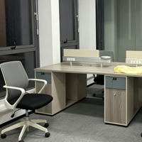 Poste de travail de bureau moderne pour 4 personnes, en bois, mobilier de bureau modulaire commercial, bureau avec tiroirs et cloison