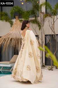 Nouvelles robes Anarkali lourdes de style indien pakistanais exclusif avec travail de codage de séquence lourd et costume Salwar Kameez de travail de pierre - Product Image 2