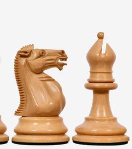 Ensemble d'échecs de luxe reproduit, style antique, Steinitz Staunton, en ébène et en bois de laurier, avec estampe sur le côté du roi, 3,75 pouces - Product Image 2