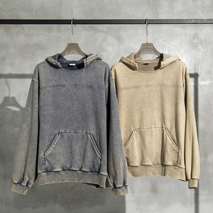 Sudadera con capucha para hombre, ropa informal de gran tamaño, Jersey vintage, lavado con ácido, recortado, desgastado, sudaderas con capucha, hudi para hombre - Product Image 2