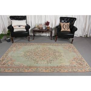 Tapis turc traditionnel de 4.8x8 pieds classique vert Beige Patchwork laine Latex support couloir rectangulaire pour tapis de chevet vivant - Product Image 2