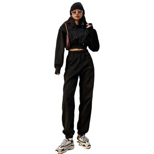 Nuevo estilo, logotipo personalizado, Sudadera con capucha de lana de manga larga de invierno de longitud regular sólida informal para mujer, pantalones apilados para correr - Product Image 4