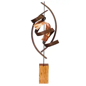 Hot bán điêu khắc nhôm Trophy với cơ sở gỗ trang trí HOMEWARE item trang trí bán buôn nhà sản xuất xuất khẩu