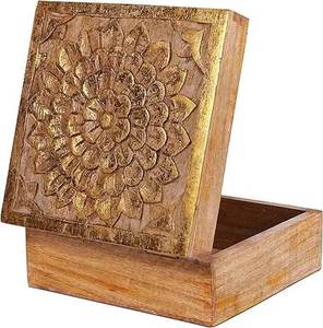 Hot Selling Antique Handmade Wooden <b>Gift</b> <b>Box</b> Modern Style Vintage Wood Carving Carved Wooden Boxes for Jewellery Storage - Product Image 1