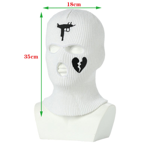Custom Design Embroidery Logo Balaclava <b>Motorcycle</b> 3 Hole Full Face Knit SkiMask - Product Image 3