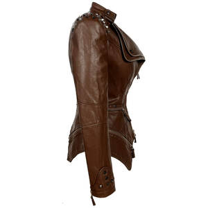 2025 arrivée femmes Design couleur bloc hommes en cuir véritable veste personnalisée de haute qualité hommes veste en cuir en gros - Product Image 3