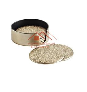 Sous-verres en métal de luxe pour la décoration de la maison et des hôtels, finition dorée, vente chaude - Product Image 5