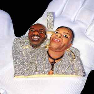 Colgante personalizado de moissanita con cara 3D, colgante de diamante esmaltado en plata de ley 925, joyería única de Hip Hop, regalo personalizado Popular - Product Image 4