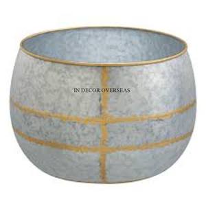 Dernier modèle arrivée forme ronde en métal galvanisé Look attrayant décoration de la maison et du jardin jardinière fournitures de l'Inde - Product Image 1