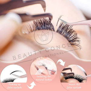 6 piezas de pinzas de extensión de pestañas internacionales de concepto de belleza pinzas de acero inoxidable pinzas de pestañas curvas rectas puntiagudas - Product Image 2