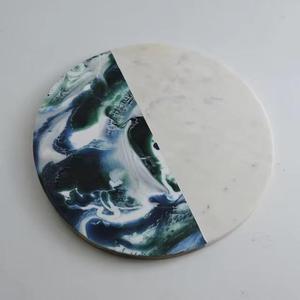 Tabla de cortar de queso de Venta caliente, logotipo personalizado, bloques de cortar de mármol y resina, utensilios de cocina, nuevo estilo, plato de tabla de queso de mármol - Product Image 2