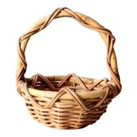 Petit panier de rangement en osier tissé en osier, cadeau de noël de forme ronde indienne