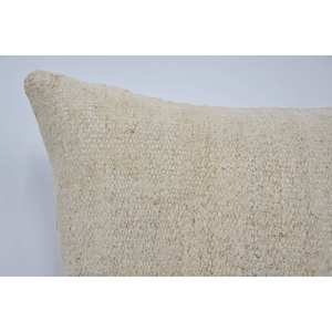 Beige Laine Kantha Patchwork Oreiller 18x18 Pouces Tissé Vintage Carré Design De Luxe Portable pour Canapé Literie Sol De Noël - Product Image 2