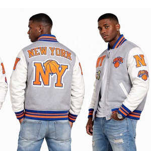 Veste universitaire personnalisée avec logo, manches en cuir, broderie, veste de baseball pour hommes, veste universitaire, veste varsity - Product Image 2