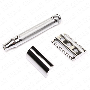 Rasoir de sécurité professionnel en acier inoxydable, argenté, réutilisable, à double tranchant, outil de rasage, vente en gros - Product Image 5