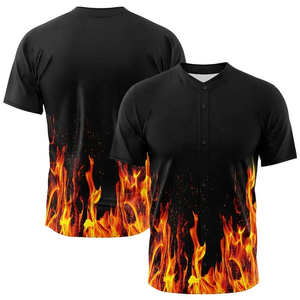 Vente en gros d'usine Maillots de baseball personnalisés Antibactérien Séchage rapide Impression numérique Marque personnalisée 100% polyester Col en V pour adultes - Product Image 2