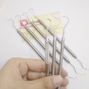 Professionnel En Gros Meilleure Vente Double Extrémité Outil Tarter Grattoir En Acier Inoxydable Haute Qualité Dentaire Explorer Tarter Grattoir - Product Image 1