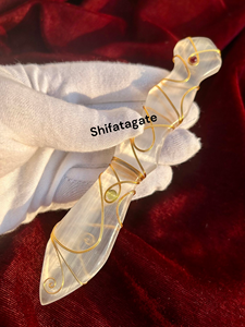 Offre Spéciale fait à la main sélénite cristal baguette magique fil d'or enveloppé spirituel guérison énergie outil de nettoyage poli élégant pilier - Product Image 6