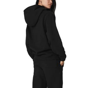 Sweat à capuche écologique en coton éponge français 100% pour femmes avec manches chauve-souris et badge-Vêtements décontractés d'hiver - Product Image 6