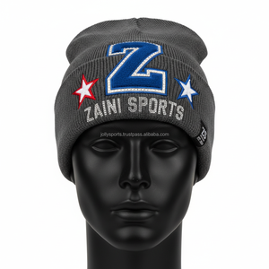 Gorro de invierno para mujer, gorro de punto de costilla acrílica gruesa GSM 280, gorro con logotipo personalizado bordado en 3D suave y cálido, gorro de gorro Jacquard - Product Image 1