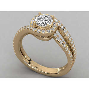 Bague pour femme en or 9 carats avec diamant solitaire cultivé en laboratoire, élégante et luxueuse - Product Image 1