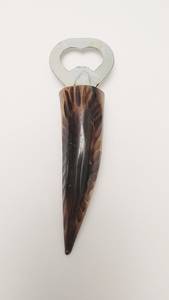 Abrebotellas de bebida fría ecológico hecho a mano de calidad superior logotipo personalizado forma plana cuerno de búfalo Natural Color - Product Image 2