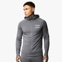 Conjuntos Deportivos Personalizados para Hombre, Traje de Chándal con Cremallera, Chaqueta con Logotipo Personalizado, Conjuntos Deportivos de 2 Piezas para Hombre, Color Gris