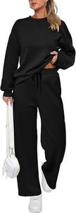 Ensemble survêtement pour femme personnalisé, en coton 100 % lourd, streetwear, couleur unie, décontracté, pull d'hiver de haute qualité - Product Image 4