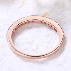 แหวนพลอยอเมทิสต์ธรรมชาติทำจากทองคำแท้18kt หรูหราดีไซน์ใหม่แหวนทองคำแท้พร้อมแหวนเพชรแท้ - Product Image 4