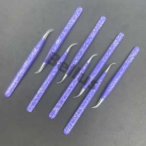 Pinzas de pestañas de acero inoxidable sostenibles, herramientas de extensión de agarre fuerte con aislamiento de etiqueta privada - Product Image 1