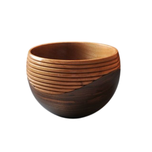 Bol en bois haut de gamme bol à manger personnalisable bol à salade en bois naturel outils de fruits alimentaires avec base en bois - Product Image 2