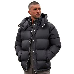 Chaqueta Acolchada de Lona Larga y Delgada para Hombre, de Alta Calidad, Personalizada, 100% Poliéster, Diseño Acolchado, con Capucha, para Invierno - Product Image 1