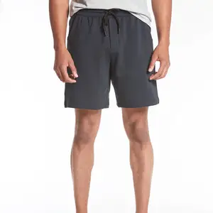 Celana pendek katun pria, celana pinggang elastis Logo kustom celana lari