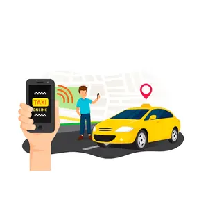 Advanced security features in a taxi booking service application automatic fare calculation based on distance and time