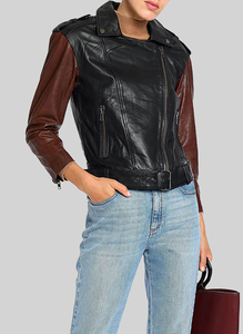 Chaqueta de Cuero para Mujer, Nueva Moda, Resistente al Viento, Chaqueta de Cuero para Hombre y Mujer, Estilos Personalizados, Chaqueta de Cuero Charlotte Burnt Multiple 2006 - Product Image 6