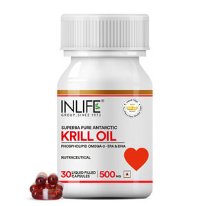 อาหารเสริมน้ำมันคริลล์ INLIFE 500 มก. ซูเปอร์บา โฟสโฟลิปิด โอเมก้า 3 แอสตาแซนธิน 30 แคปซูลบรรจุของเหลว สำหรับสตรีมีครรภ์ - Product Image 1