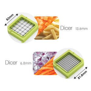 Cortador Manual de Verduras con 2 Cuchillas de Diferentes Tamaños, Prensa Manual para Cortar Cebolla y Patatas para Preparación de Alimentos en la Cocina - Product Image 2